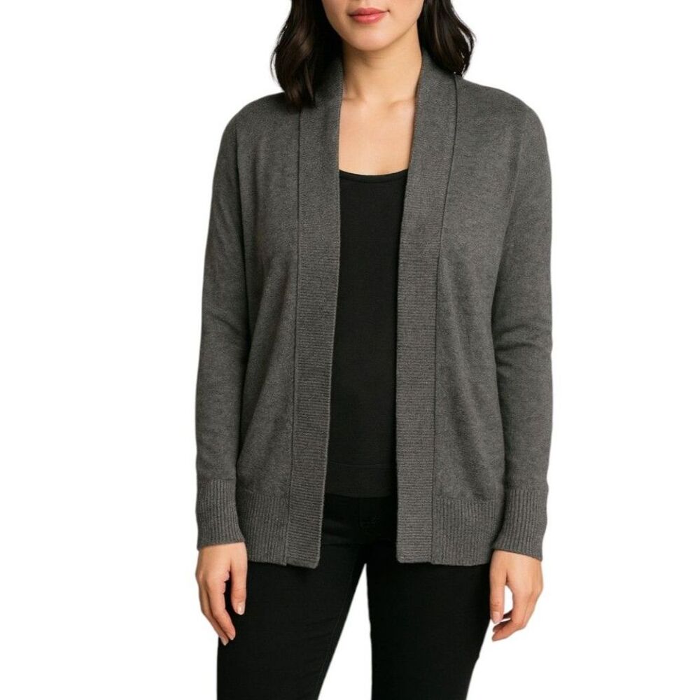 Worthington Women’s Open Front Cardigan in Gray | Size Petite Small